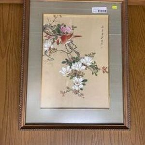 lot 142 image: OrientalAsian signed watercolor painting