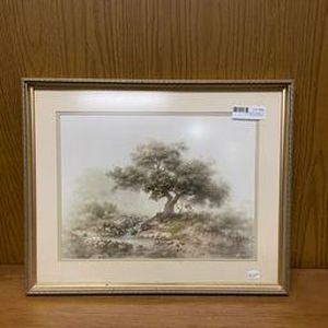 lot 86 image: deer by tree print