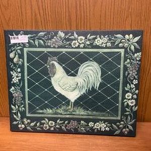 lot 78 image: chicken canvas