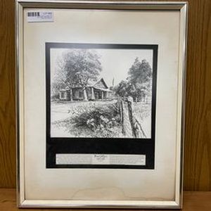 lot 98 image: Post Office at Call Call, Texas framed printlithograph
