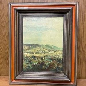 lot 100 image: framed oil painting