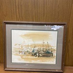 lot 88 image: sailboat watercolor signed by 