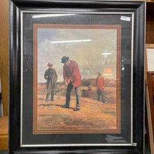 lot 120 image: large golf print in great frame
