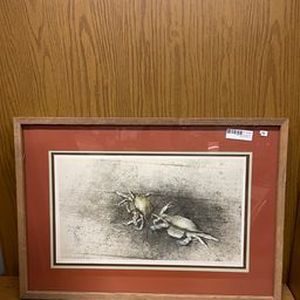 lot 104 image: Soft Shells at Beach House signed and numbered by Hubert Shuptrine