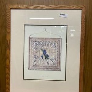 lot 107 image: Iris in wood frame