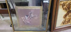 lot 167 image: flower picture in glass and gold frame