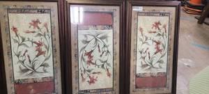 lot 194 image: 3pc matching artwork pictures