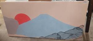 lot 197 image: large mountain and sun canvas print