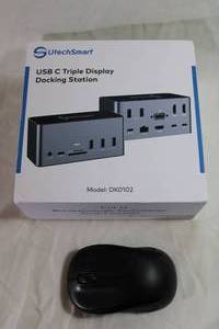 lot 11 image: SutechSmart USB C Triple Display Docking Station in box. Model DK0102 (Was working last used)