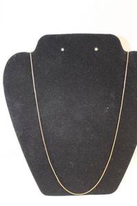 lot 42 image: Jewelry 14K yellow gold Italian box chain necklace. Marked 14K Italy. 24L
