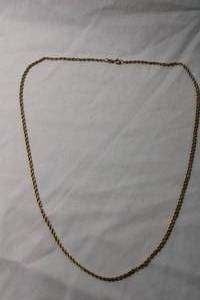 lot 72 image: Jewelry 14K yellow gold rope chain necklace. Marked 14K. 18L