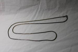 lot 81 image: Jewelry Sterling Silver box chain necklace. Marked 925 Italy. 28L