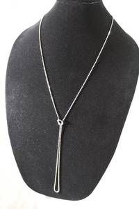lot 86 image: Jewelry Sterling Silver hexagonal square bead necklace. Marked 925 Made in Italy Milor 38L