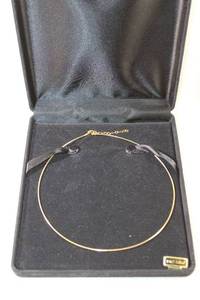 lot 166 image: Jewelry 14K yellow gold QVC round Omega necklace. Marked 14K Italy Milor and 585 on clasp. In presentation box