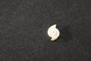 lot 173 image: Jewelry 14K yellow gold Diamonique CZ slide pendant. Marked 14K CZ DQ (QVC Designer Quality) Approx .50W