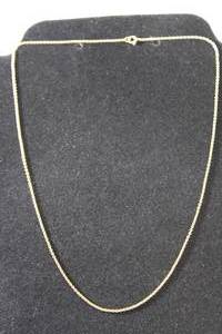 lot 175 image: Jewelry 14K yellow gold round link chain necklace. Marked 14K. 16L