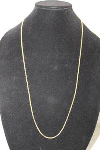 lot 188 image: Jewelry 14K yellow gold Italian round link cable chain necklace. Marked 14K Italy Milor. 30L