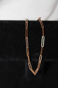 lot 193 image: Jewelry 10K yellow gold antique Victorian paperclip link watch fob chain. Marked 10K MC. Link needs reattached. 11L