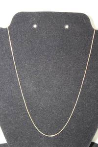 lot 317 image: 14K yellow gold box chain necklace. Marked 14K Italy Milor. 18L