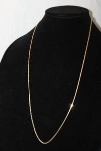 lot 334 image: 14K yellow gold Bismarck chain necklace. Marked 14K. 27L