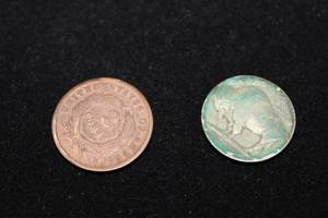lot 480 image: 1864 United States 2 Cent piece and a Buffalo Nickel (date unknown)