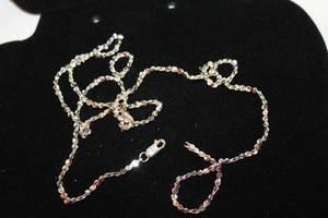 lot 462 image: Sterling Silver Nugget link chain necklace. Marked 925 Canada. 29L