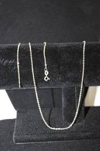 lot 465 image: Sterling Silver cable link chain necklace. Marked 925 Italy. 22L