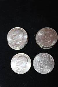lot 205 image: Coins (12) 1972 Eisenhower Dollar Coins. Bid is times the quantity