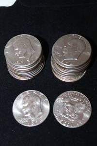 lot 207 image: Coins (22) 1974 Eisenhower Dollar Coins. Bid is times the quantity
