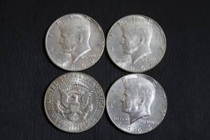lot 239 image: Coins (4) 1965-9 Kennedy Half Dollars