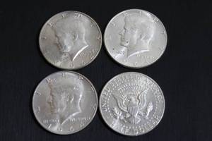 lot 240 image: Coins (4) 1964 Kennedy Half Dollars