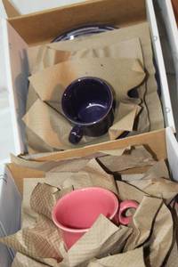 lot 290 image: Fiesta Flamingo Pink and Plum Purple dish sets in box