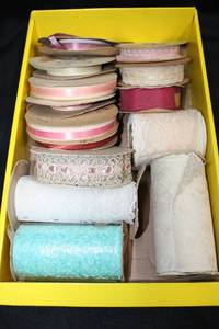 lot 147 image: Lace and silk ribbons