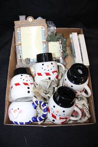 lot 501 image: Snowman mug with removeable hats, police car frame and notecards