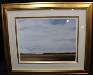 lot 115 image: Limited edition print signed by artist with gold painted wood frame 20x24
