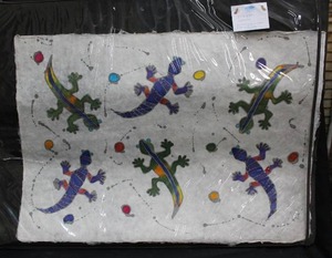 lot 119 image: Gecko painting 35x25 - watercolor on handmade rag paper