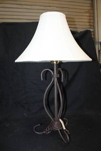 lot 124 image: Wrought iron table lamp
