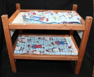 lot 126 image: Handmade doll bunkbed with Raggedy Ann pillow and pillow cover