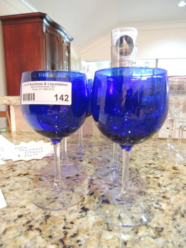 lot 142 image: COBALT GLASS