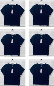 lot 16 image: Lot of 6 - New Wild Fable Womens Short Sleeve Roll Cuff T-Shirts Size M #KGGRW - Black