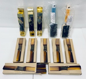 lot 18 image: Lot of 89 - New Hair Combs & Brushes - (84) Mebco Thin Comb - Brown, (2) Spornette International Double Treat - BlueOrange & (3) Jean Pierre Triomphe - Black
