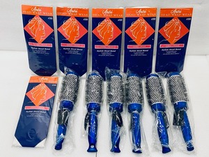 lot 26 image: Lot of 12 - New Hair Brushes and Head Wraps, (6) Andre Head Wrap Wear Terry Twist #2600 in White & (6) Royal #174 in Blue