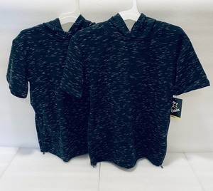 lot 42 image: Lot of 2 - New Boys Art Class - Moto Short Sleeve Hoodie Sweatshirt - Size M #332 03 3130 - Black