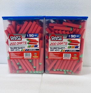 lot 58 image: Lot of 2 - New Dart Zone 200 Darts - Up to 90 Feet - Sure Shot Dart Refills - #PTXT350-1221