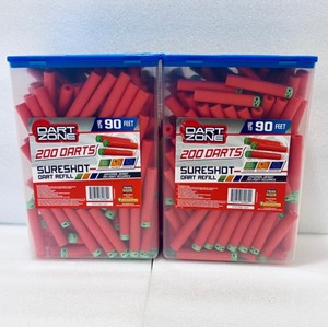 lot 59 image: Lot of 2 - New Dart Zone 200 Darts - Up to 90 Feet - Sure Shot Dart Refills - #PTXT350-1221