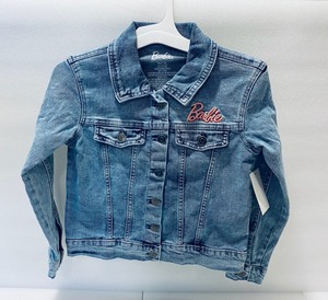 lot 83 image: New Girls Barbie Denim Jacket Size M (7-8) Light Denim