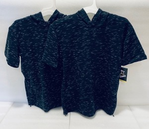 lot 86 image: Lot of 2 - New Boys Art Class - Moto Short Sleeve Hoodie Sweatshirt - Size M #332 03 3130 - Black