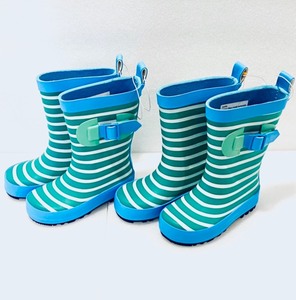 lot 101 image: Lot of 2 -  New Sun Squad Kids Waterproof Rain Gardening Boots - Cabana Stripe - Small (56)