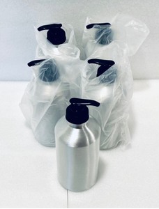 lot 132 image: Lot of 5 - New Aluminum Pumps #AP-12 12oz - SilverBlack