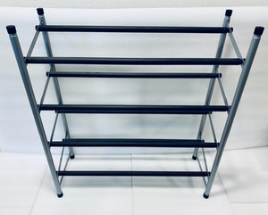 lot 139 image: Shoe Rack - Approx. 27 x 24 12 x 9 Mininum (Also Extends) - Black & Gray - Condition As Shown